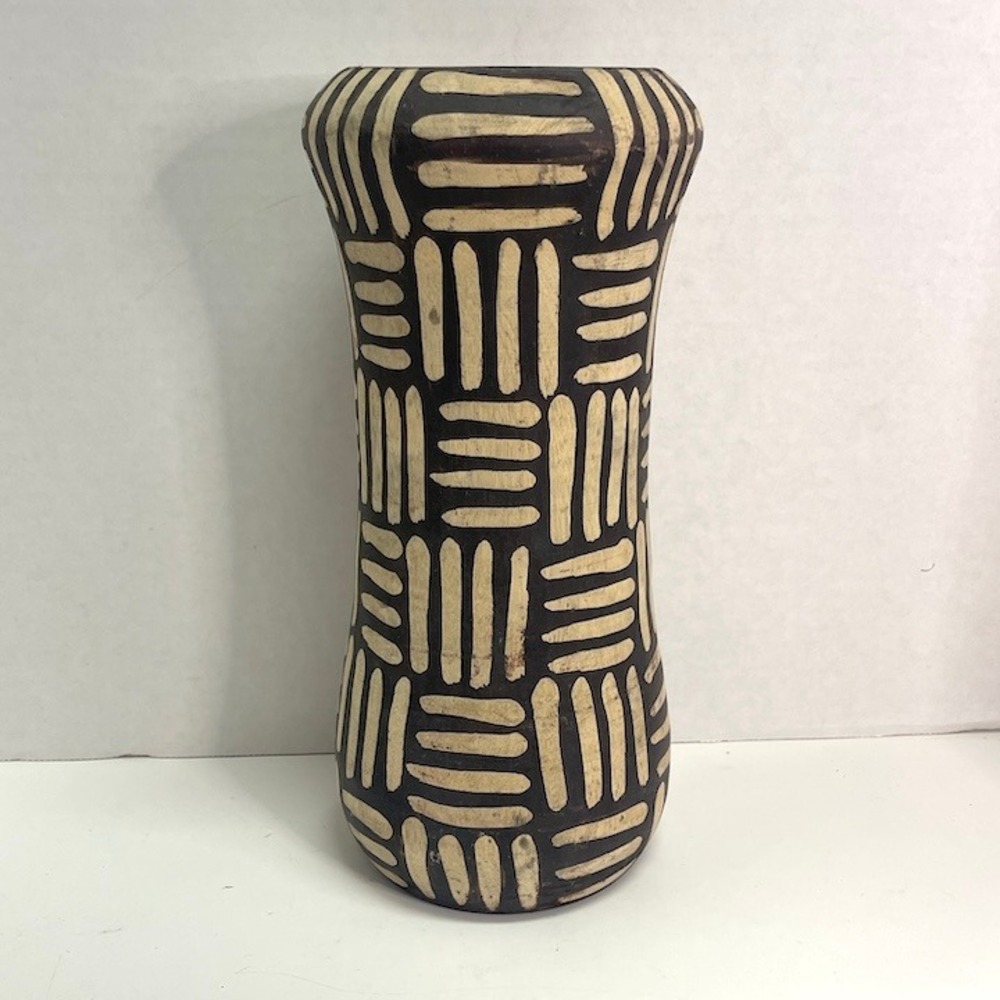 Vintage 2007 Target Carved Wooden Vase Made in Kenya (11.25")
